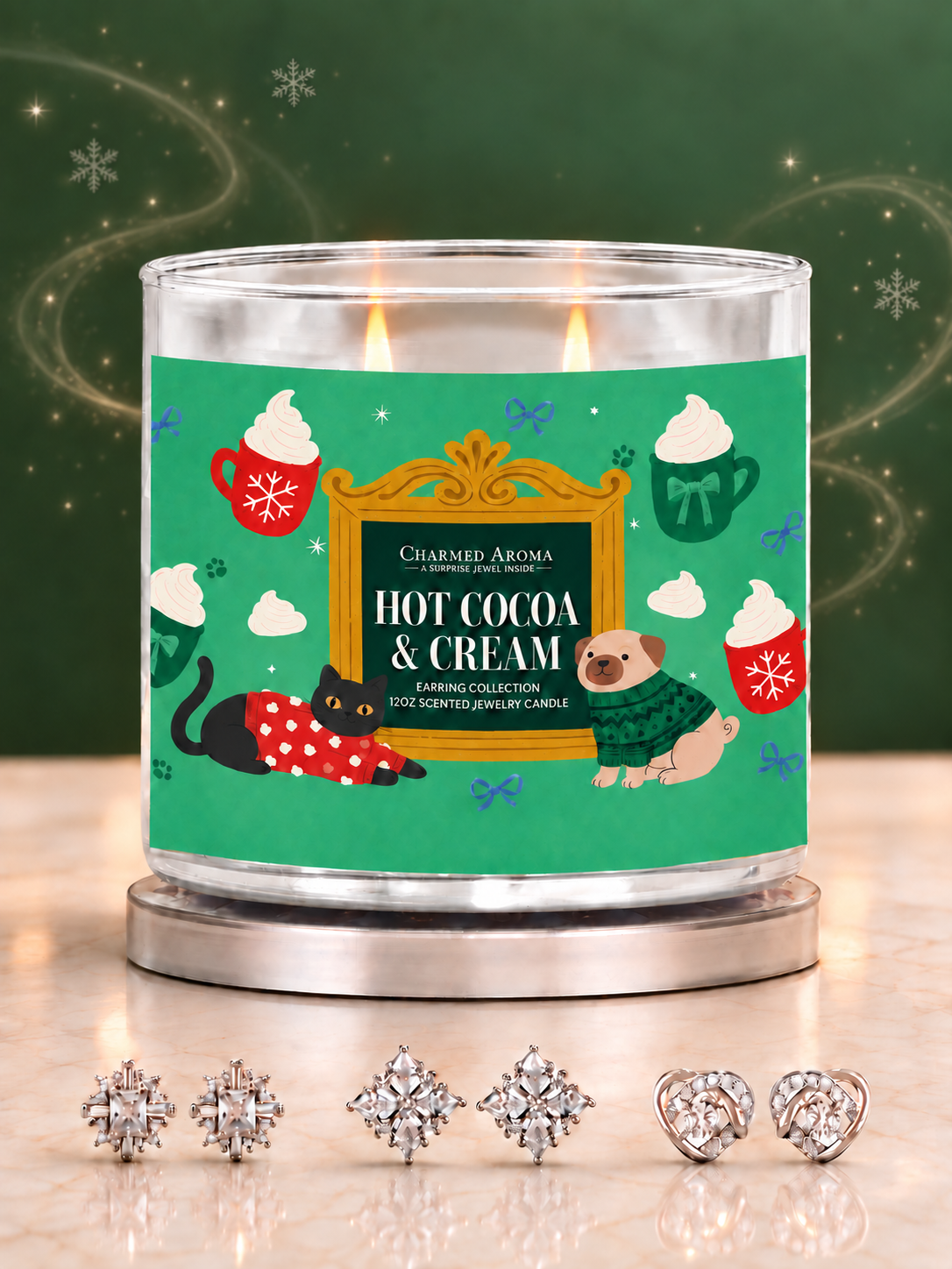 Hot Cocoa & Cream Candle - Earrings Collection