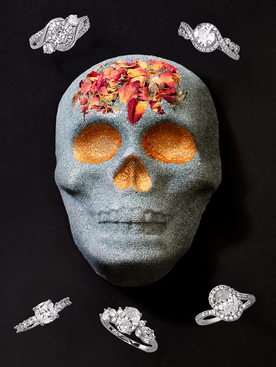 Grey Skull Bath Bomb - Ring Collection